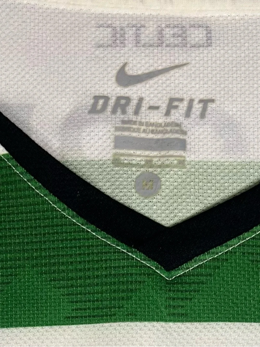 Nike Celtic FC Hooped Soccer Jersey - Green & White